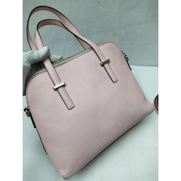 Kate Spade New York Pink Crossgrain Leather Domed Double Handles Satchel Bag - Picture 7 of 16